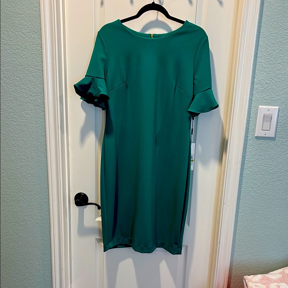 Calvin Klein Emerald Green Sheath Dress